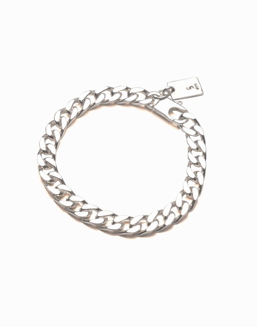 Curb Chain Sterling Silver Bracelet for Men