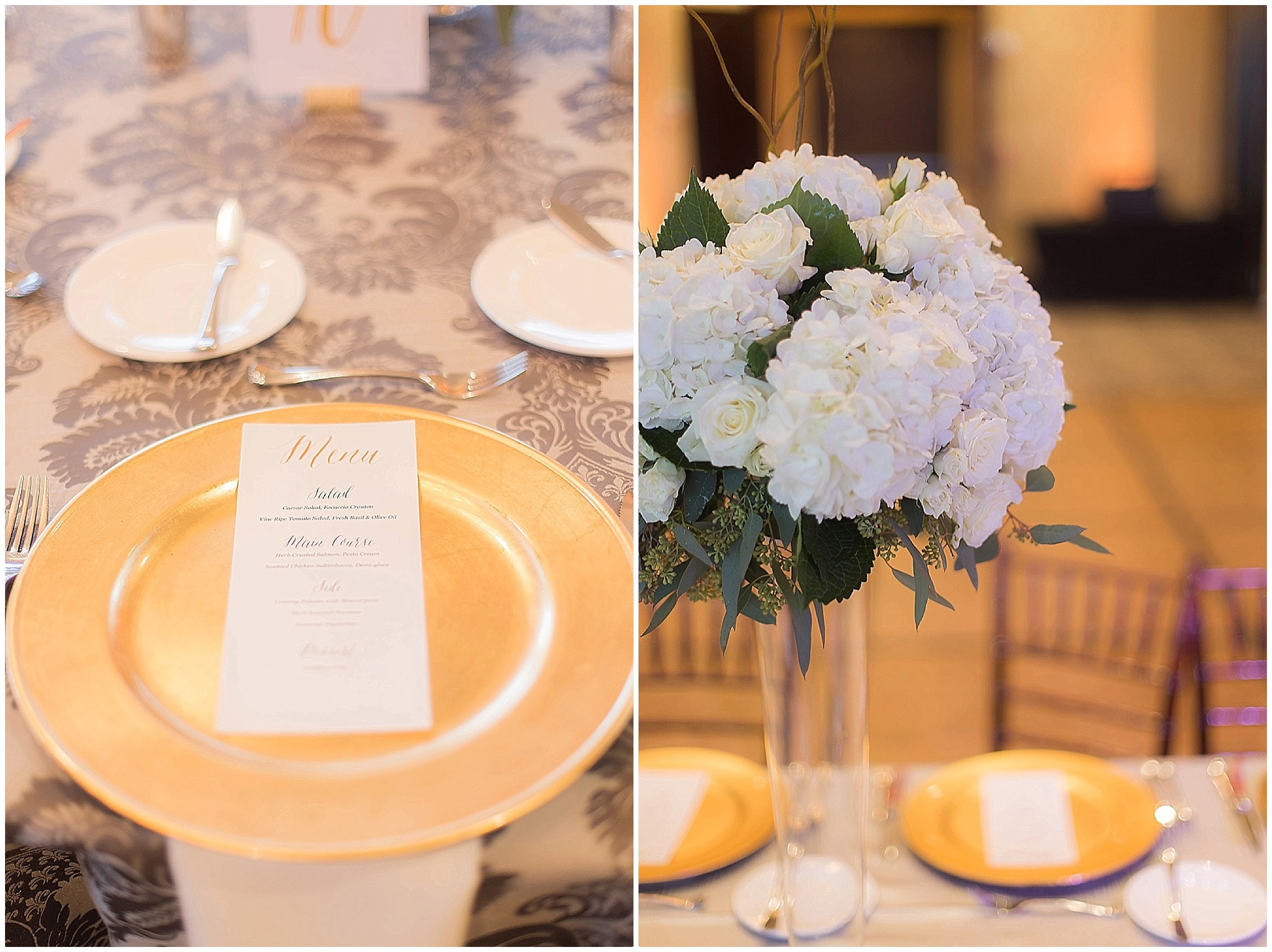 Gold and Grey palette Bella Collina Reception Details 