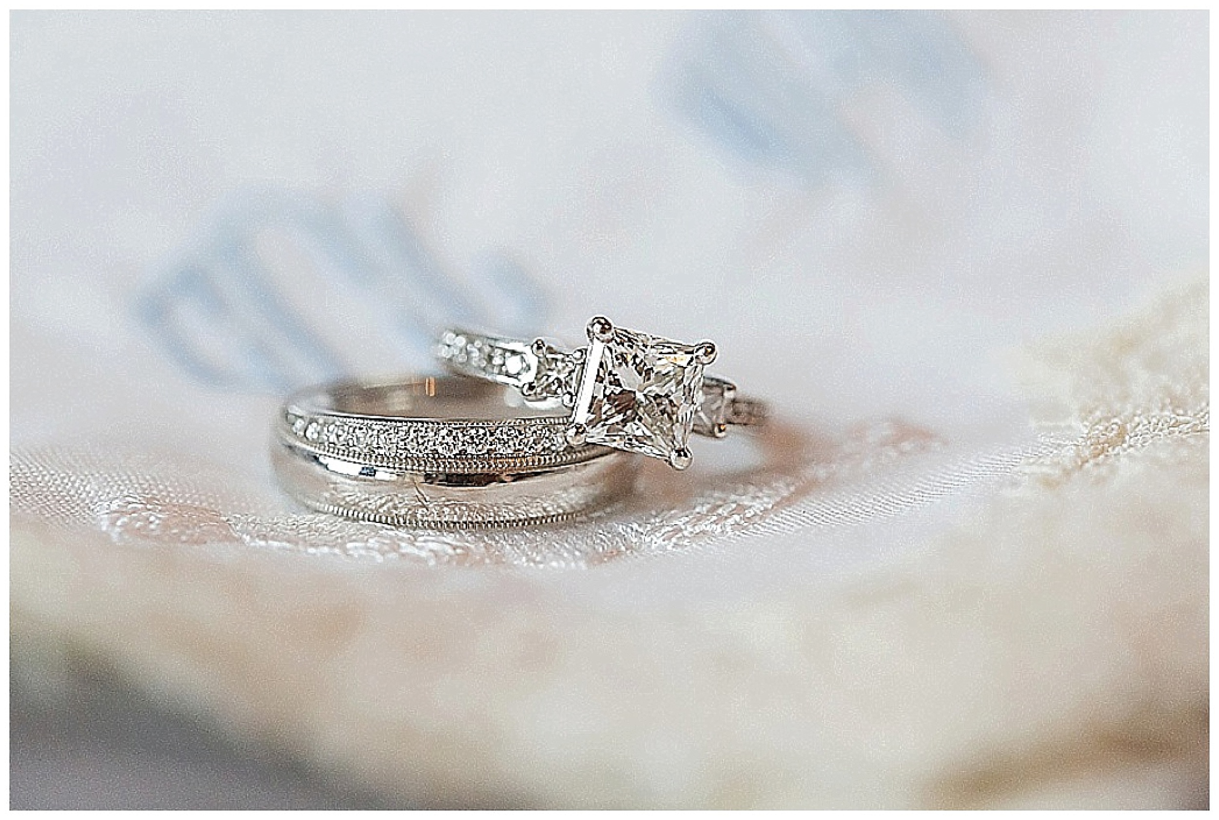 Princess Cut Engagement Ring on handkerchief