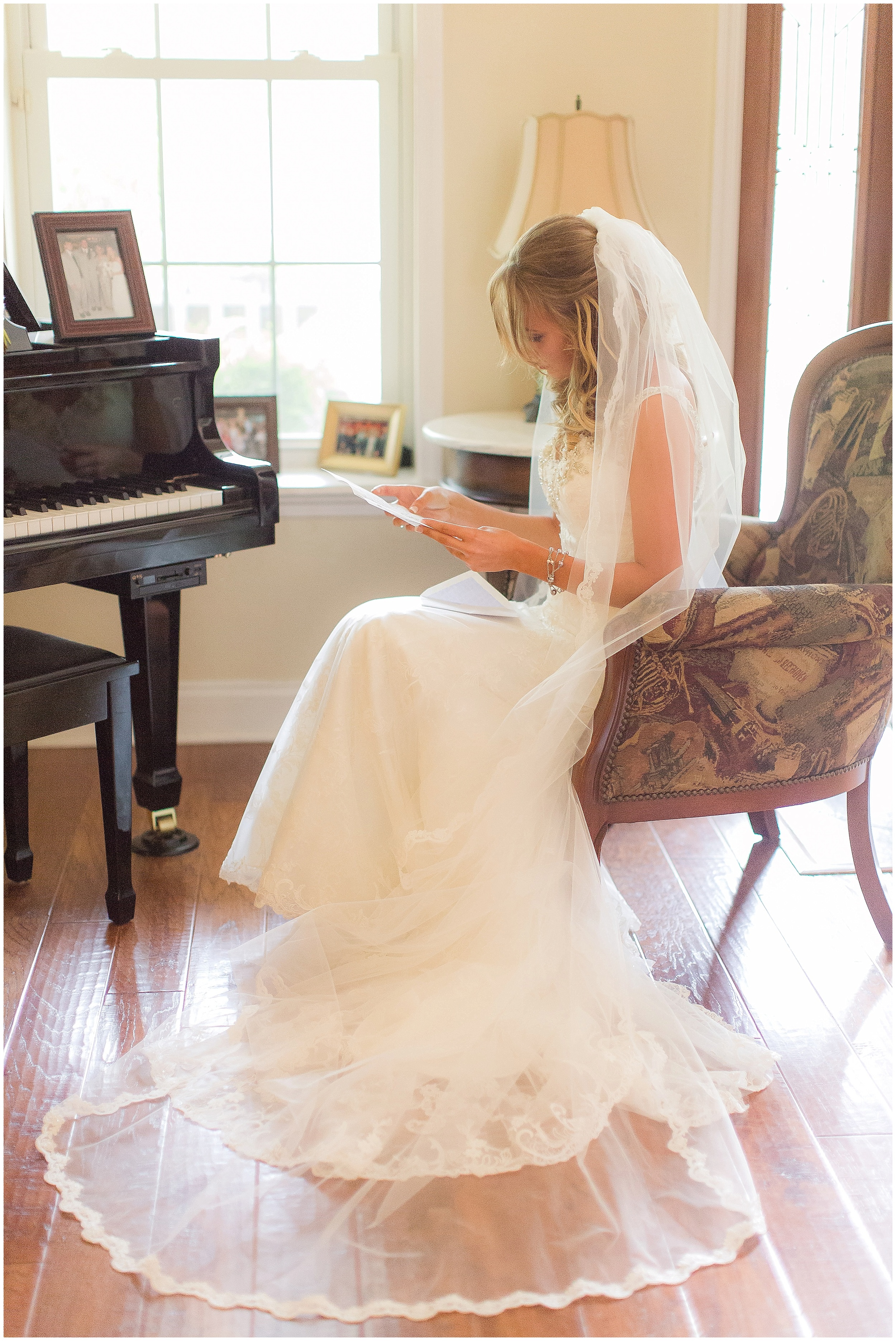 Handwritten Vows Before Ceremony. Sweetheart Dress with Embellishment.  