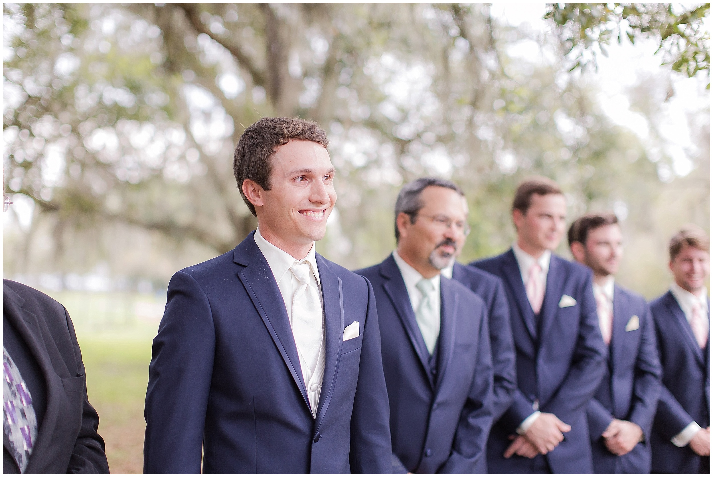 Grooms First Look at his Bride in a Beautiful Vintage Affair Wedding.