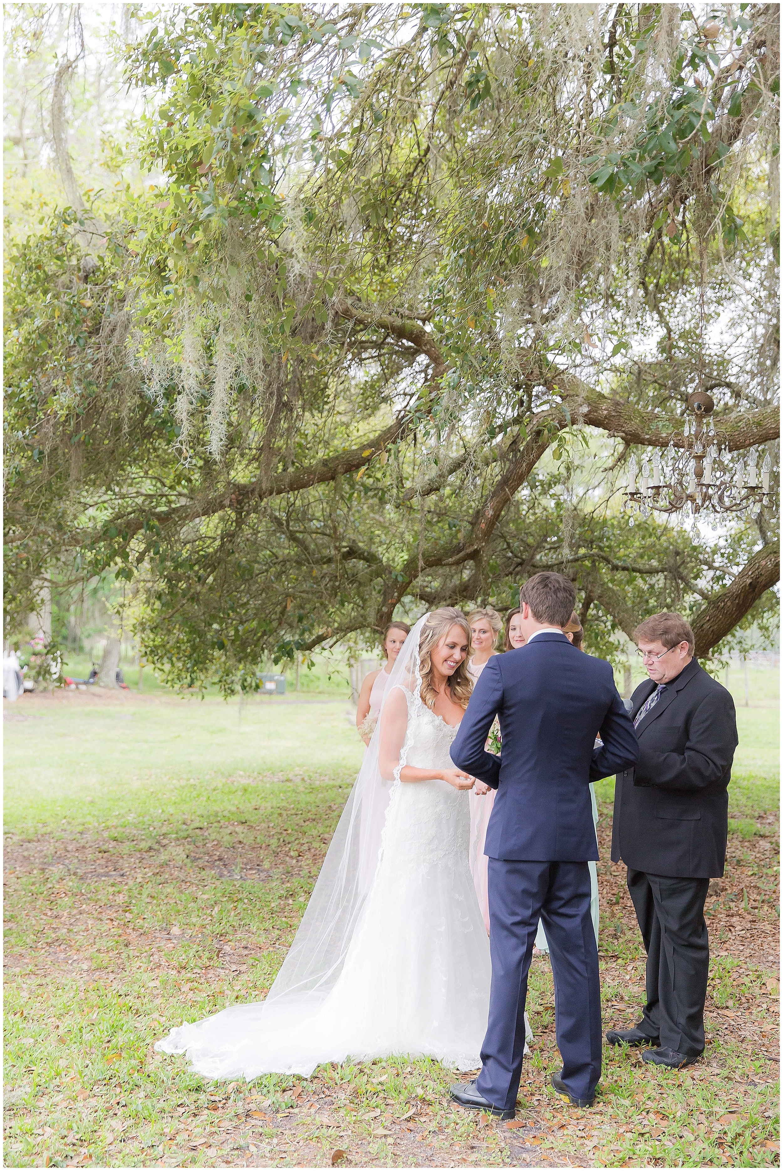Intimate Outdoor wedding with a sweetheart Embellished Dress.  
