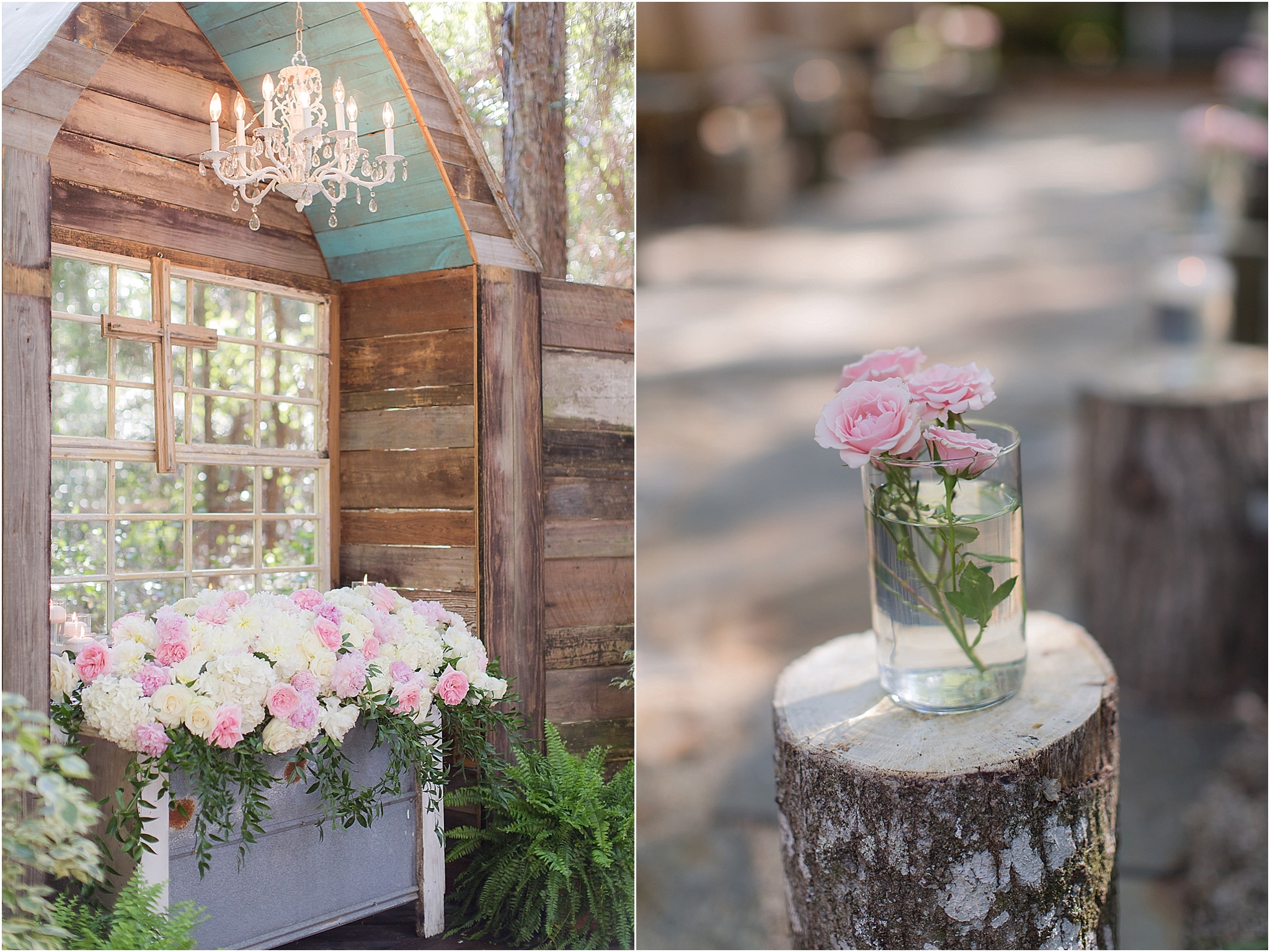 Giant peony ceremony florals at Bridle Oaks Wedding