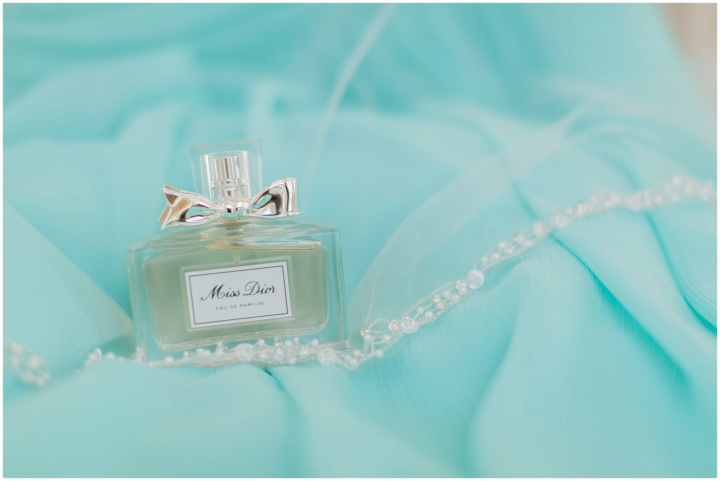 Tiffany blue wedding details of Miss Dior Perfume at  Lake Mary Events Center Wedding