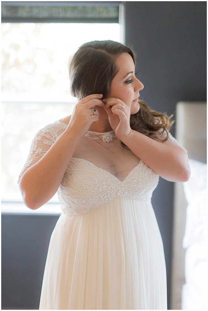 Bride Getting Ready in Jenny Packham Gown