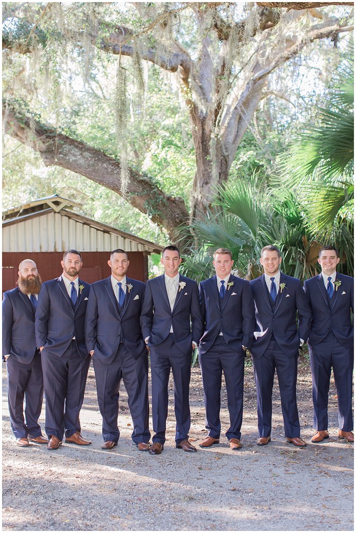 Groomsmen in Navy Suits 