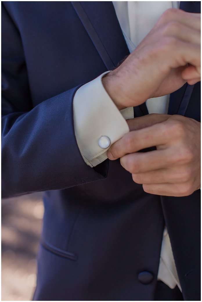 Groom Details in Navy Suit 