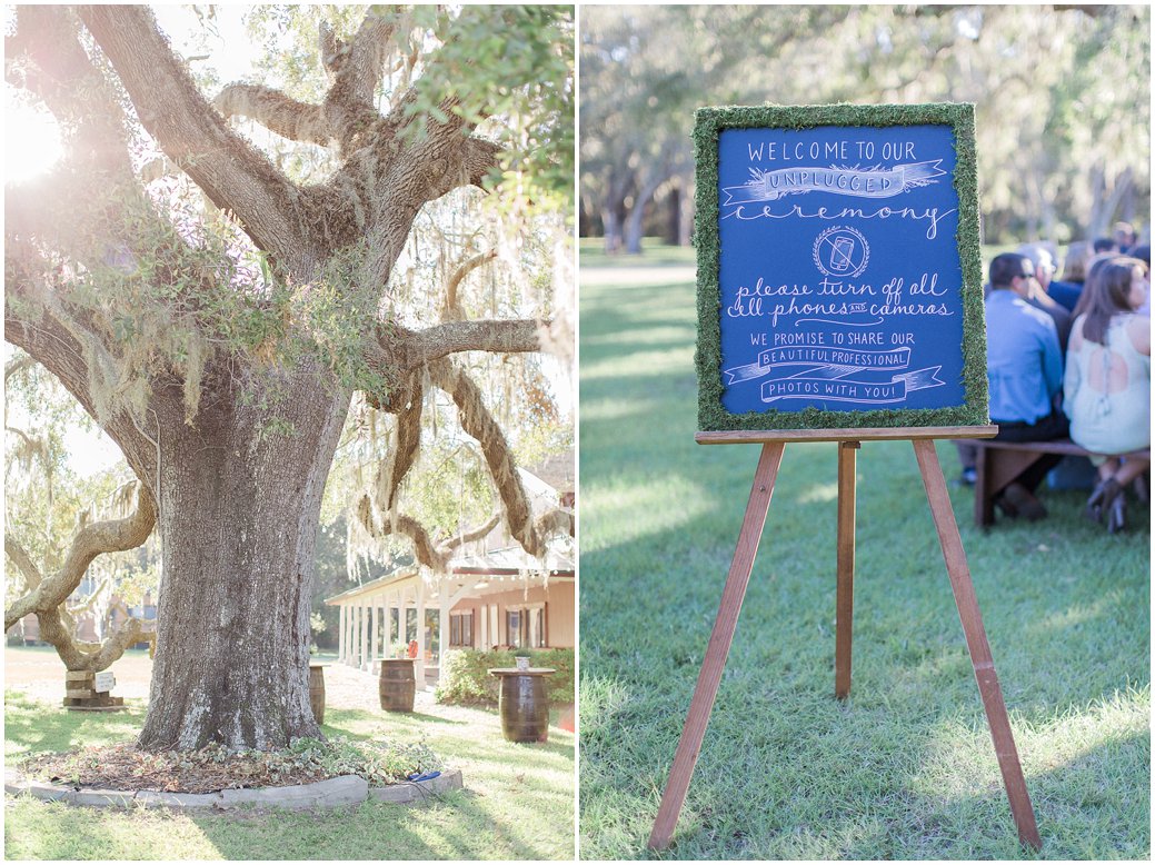 Giant Oak Tree and Cocktail Hour Area at St Augustine Wedding 