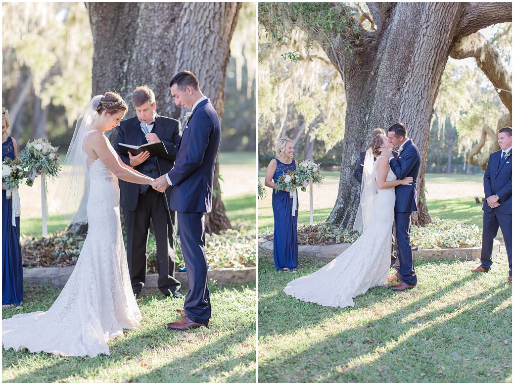 First Kiss Under Giant Oak Tree in St Augustine