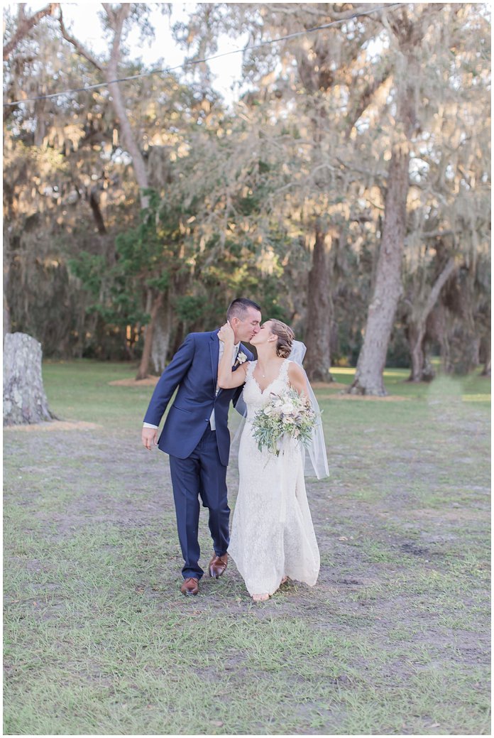 Bride and Groom Portraits at St Augustine Fall Wedding 