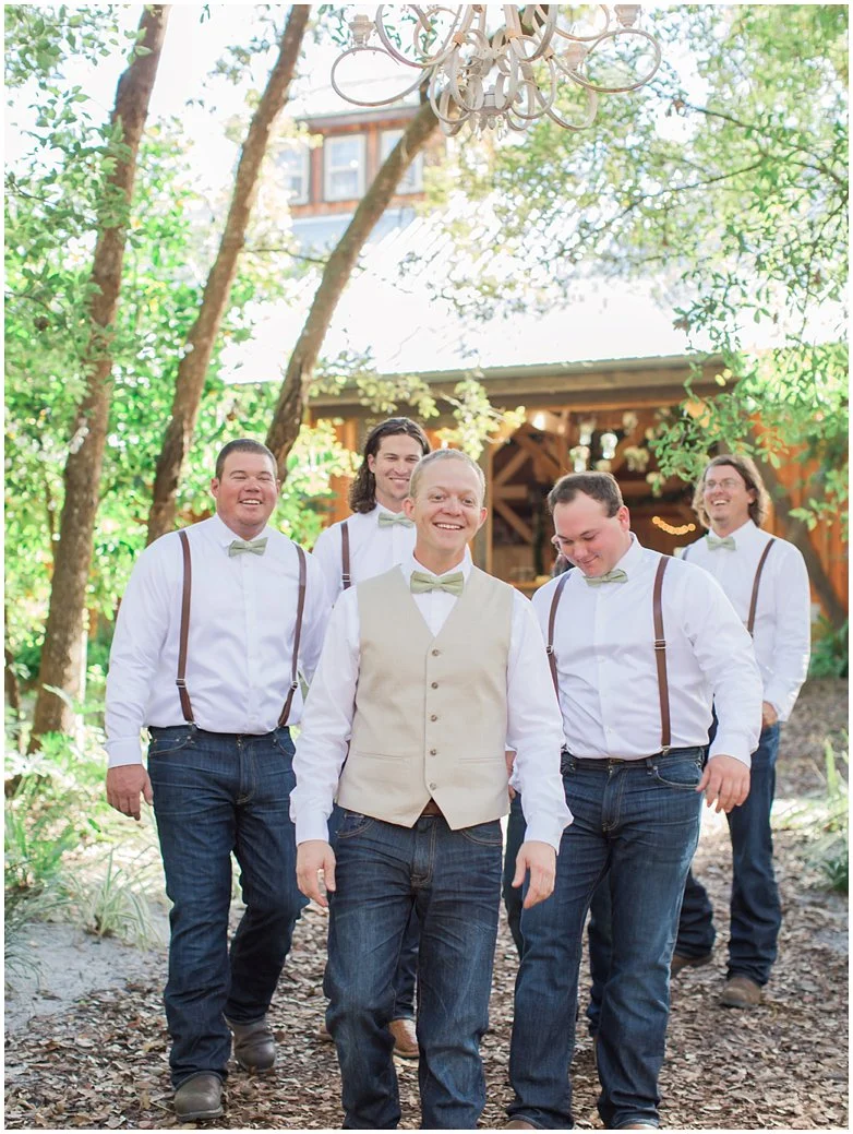 Groom and Groomsmen at Bridle Oaks DeLand Florida Wedding