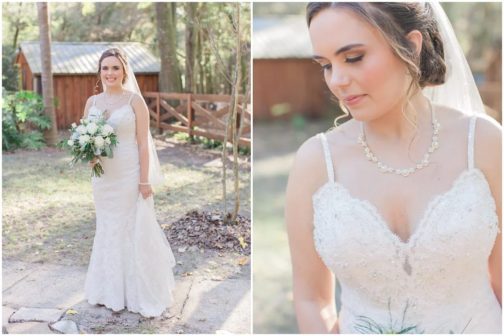 Bridal Portraits in Lovely Chic Wedding Gown for Florida Wedding