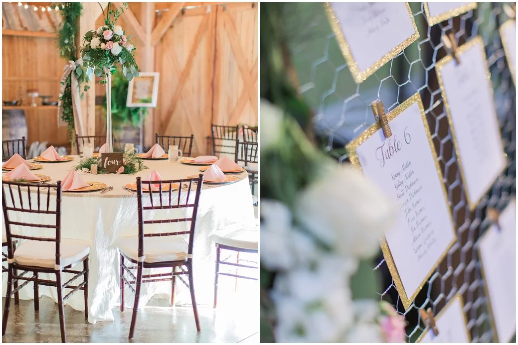 Bridle Oaks Blush Chic Barn Reception Details