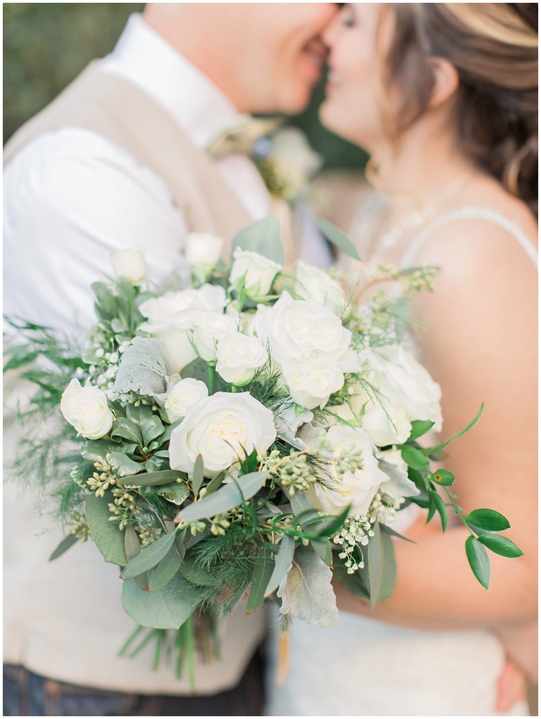 Bride and Groom at Chic Rustic Wedding at Bridle Oaks DeLand Florida 