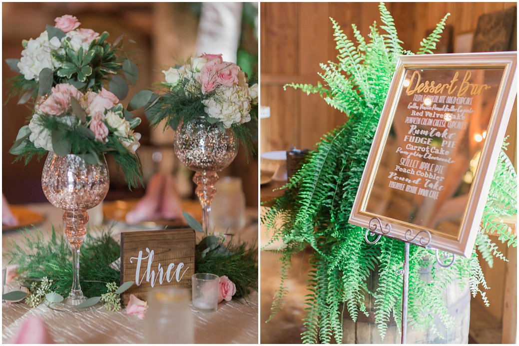 Bridle Oaks Blush Wedding Reception Details 