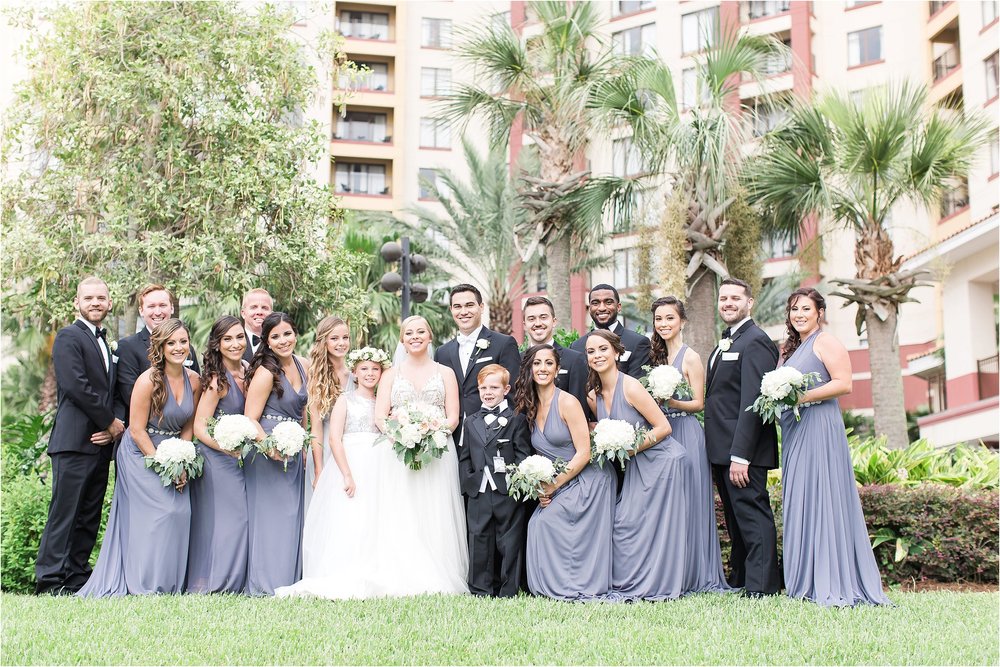 Grey white and black bridal party at Wyndham Grand at Bonnet Creek wedding by PSJ Photography 