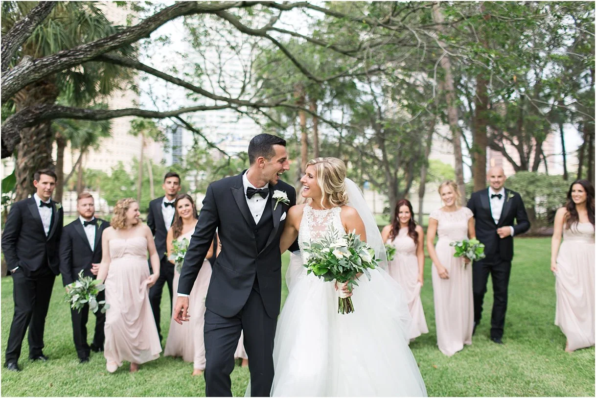Bridal Party at University of Tampa at Oxford Exchange Wedding Tampa