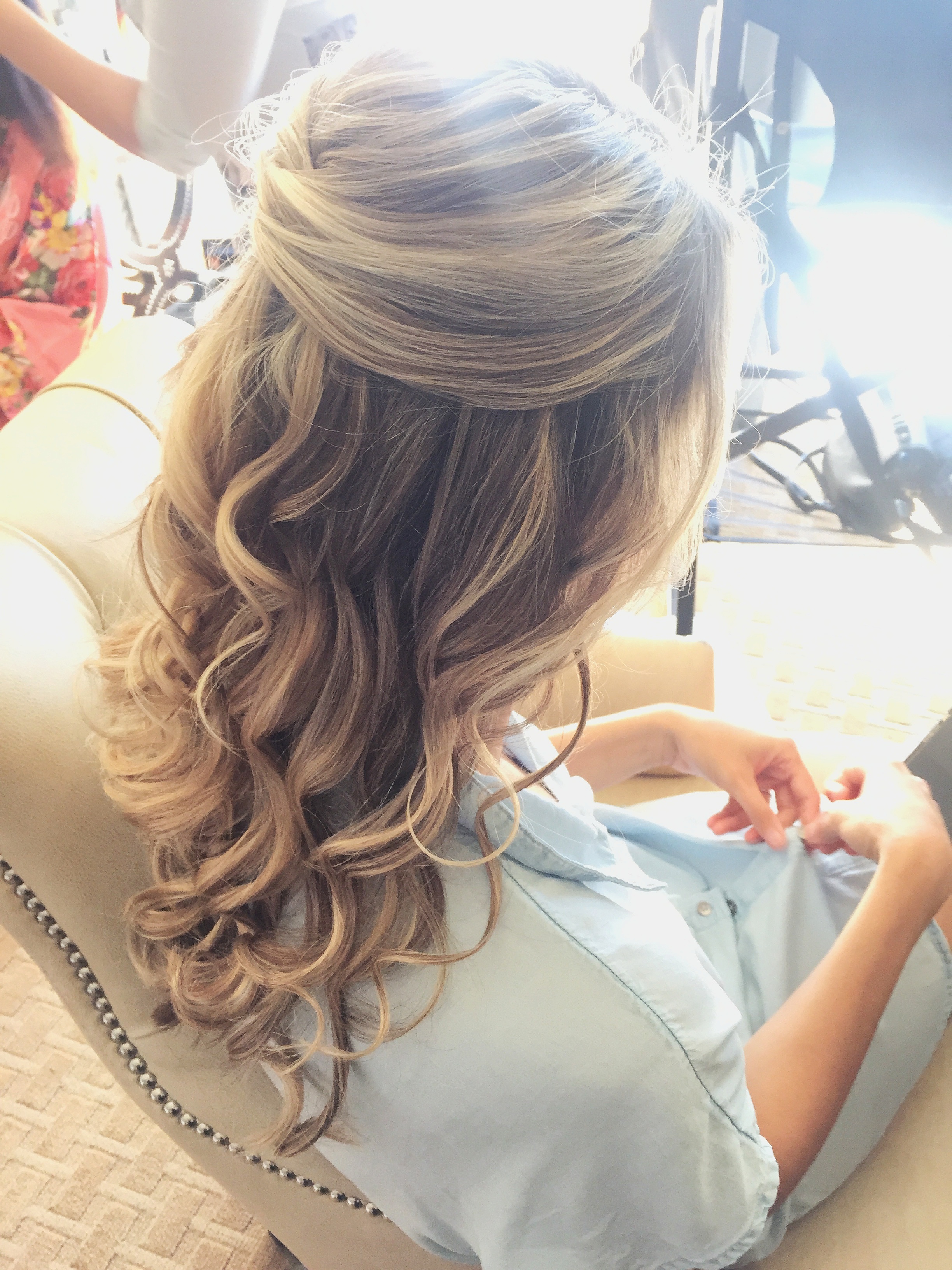  beauty by kelsea | teased crown braid with loose curls 