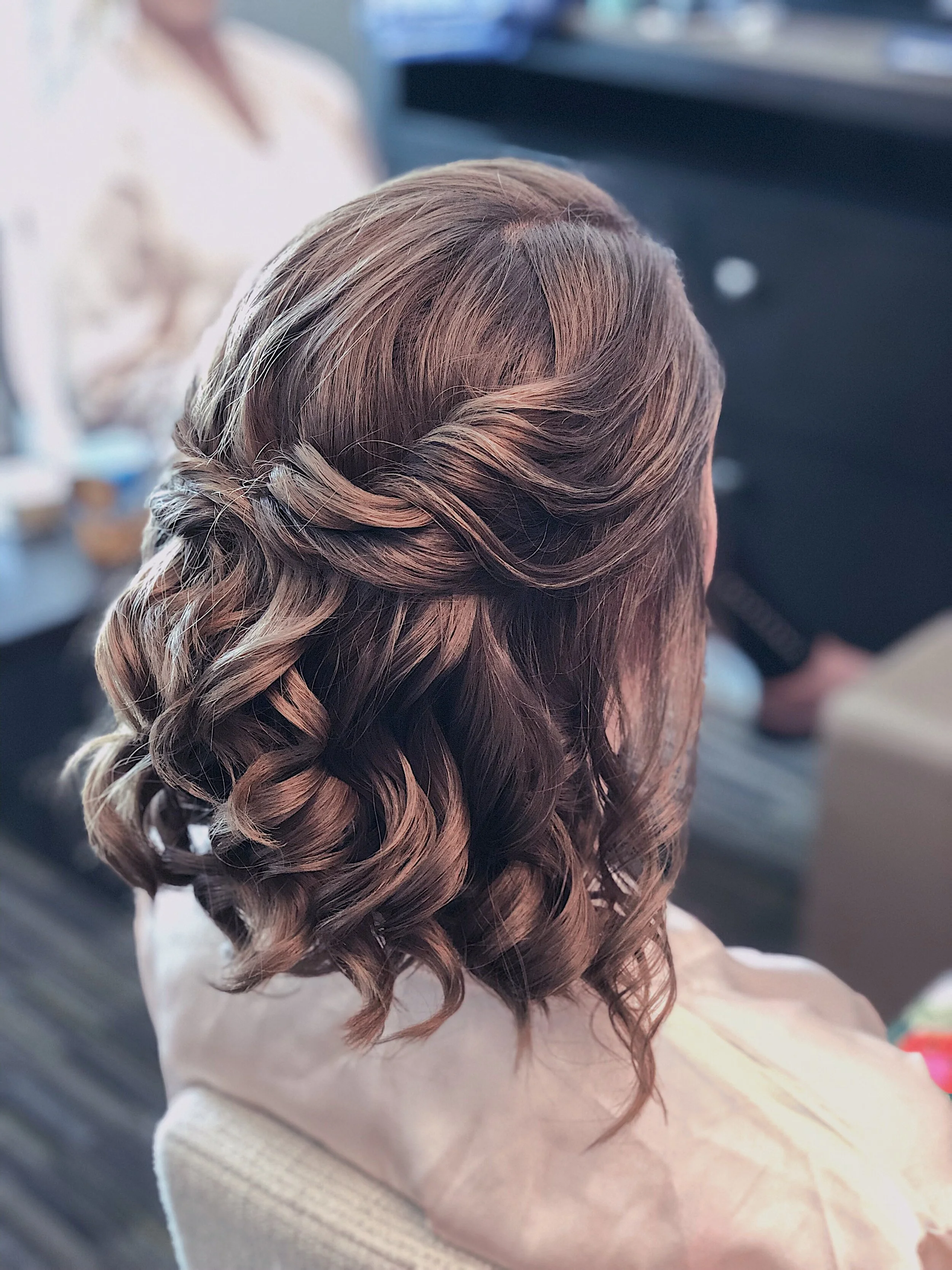  beauty by kelsea |  twisted half-updo with bouncy curls ||  