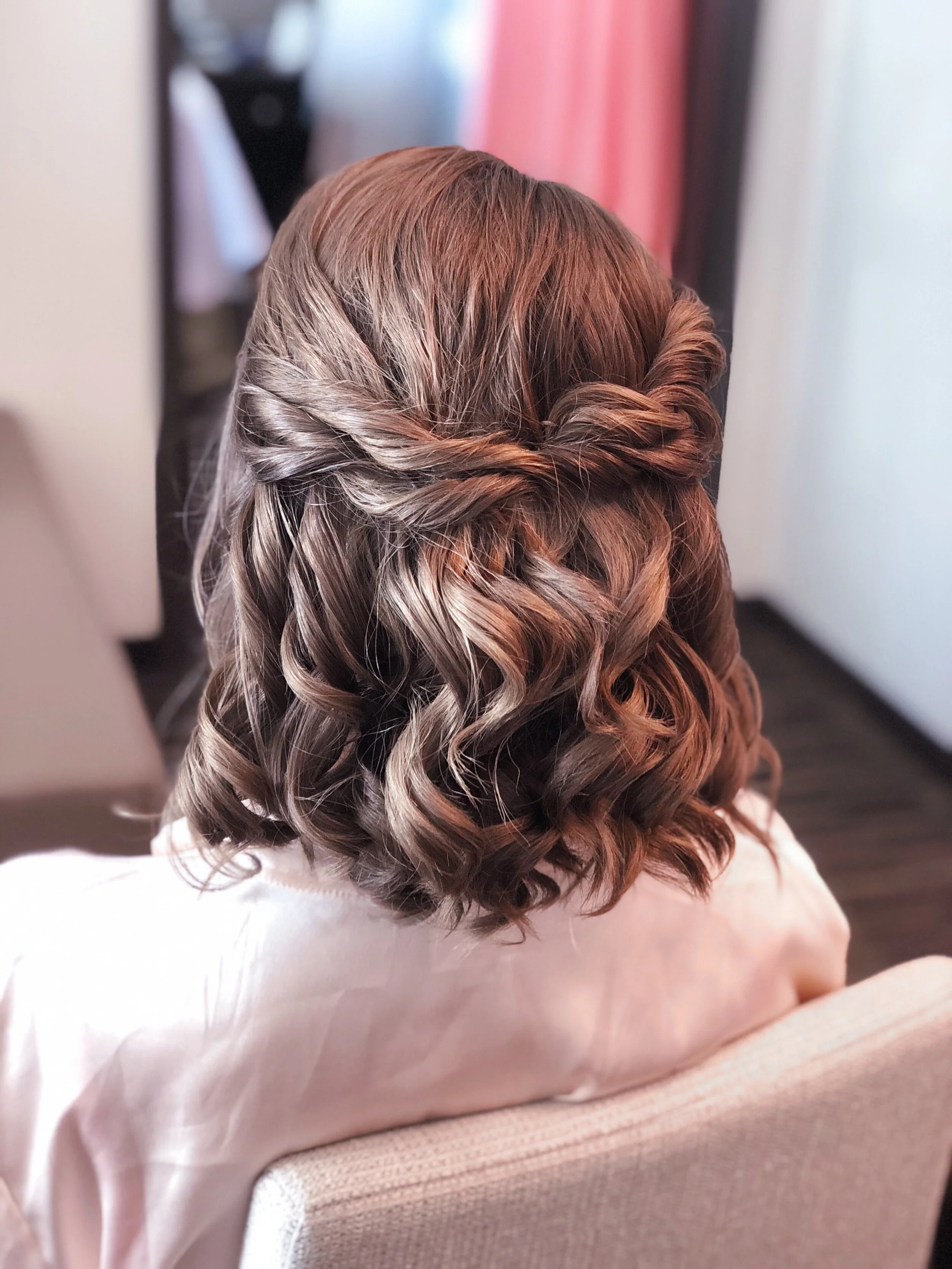  beauty by kelsea |  twisted half-updo with bouncy curls ||  