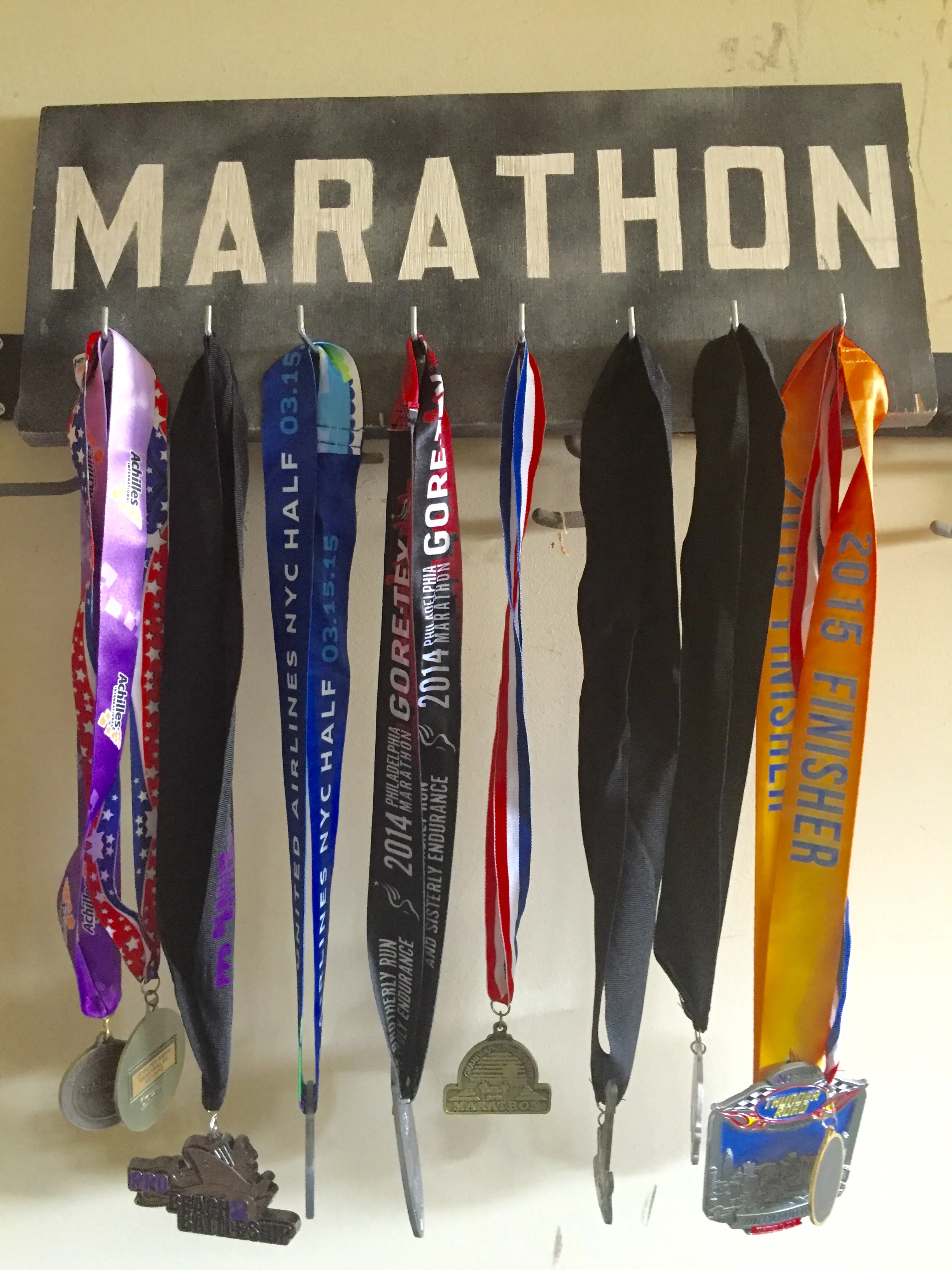 Of course I hung up my new medal too which is the far one on the right!
