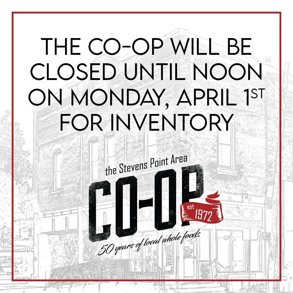 Hey everyone! While we are open our normal hours on Sunday March 31st for Easter, we will be closed the following day, Monday April 1st, until noon for our quarterly inventory.