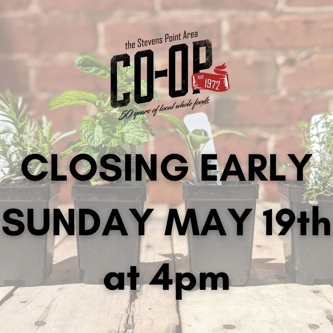 Hey everyone! 

This Sunday, May 19th, we will be closing the store early, at 4pm, to ensure staff can attend our General Membership Meeting at 5:30pm! And you too, of course. Get your groceries and come on down to Bukolt Park for friends, fun, food,
