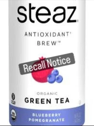 STEAZ PRODUCT RECALL

Blueberry Pomegranate Green Tea

As of recent, Steaz announced a recall on a few of their Blueberry Pomegranate Green Teas due to unintended carbonation.

Affected lot numbers:

NP 125196 (expiration 7/15/2027) NP 125197 (expira
