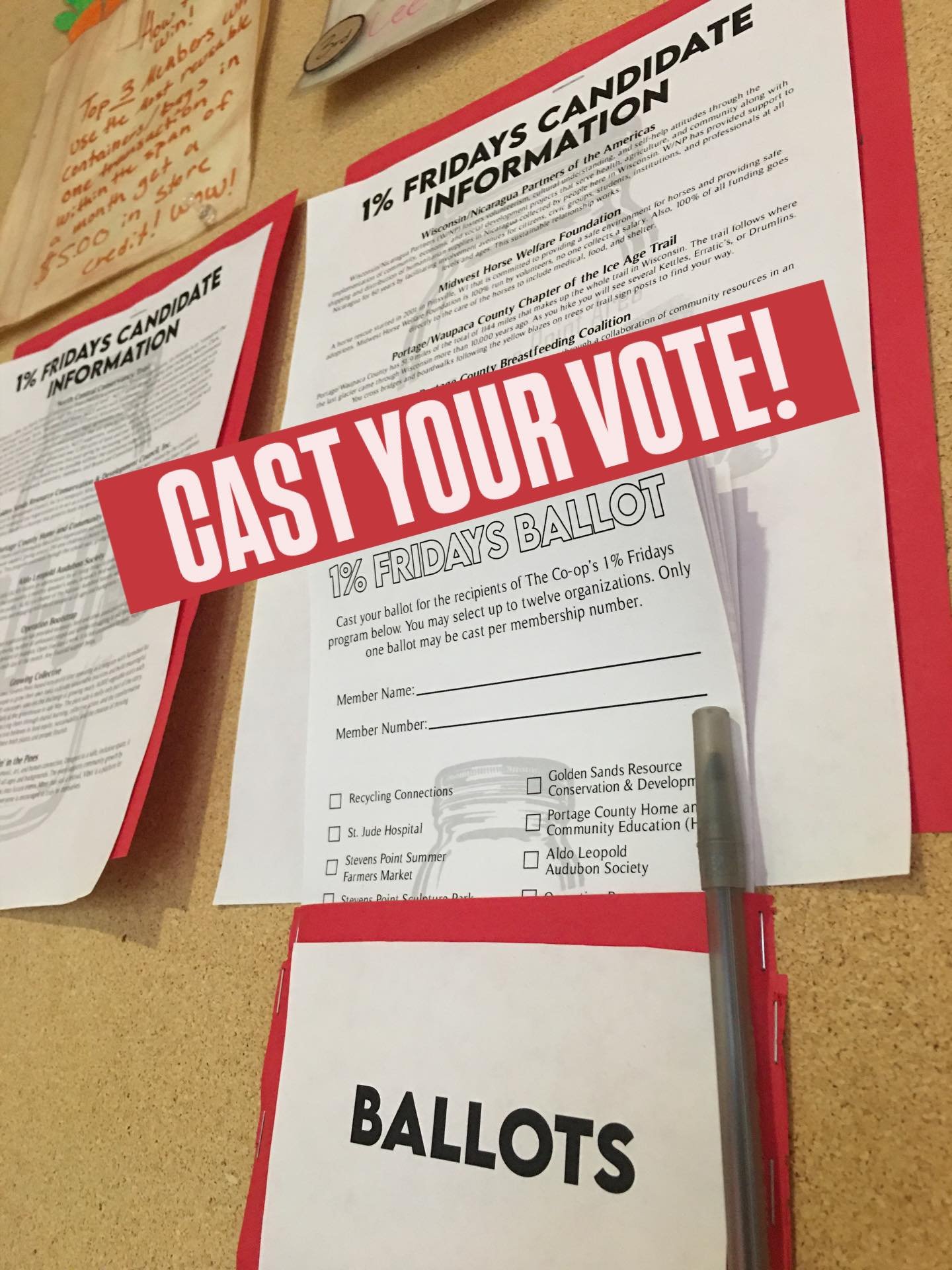 Sunday November 30th is your last day to vote for the 2026 &ldquo;1% Fridays&rdquo; donation recipients! Ballots and nominee information located in our entrance foyer. 

#spacoop
