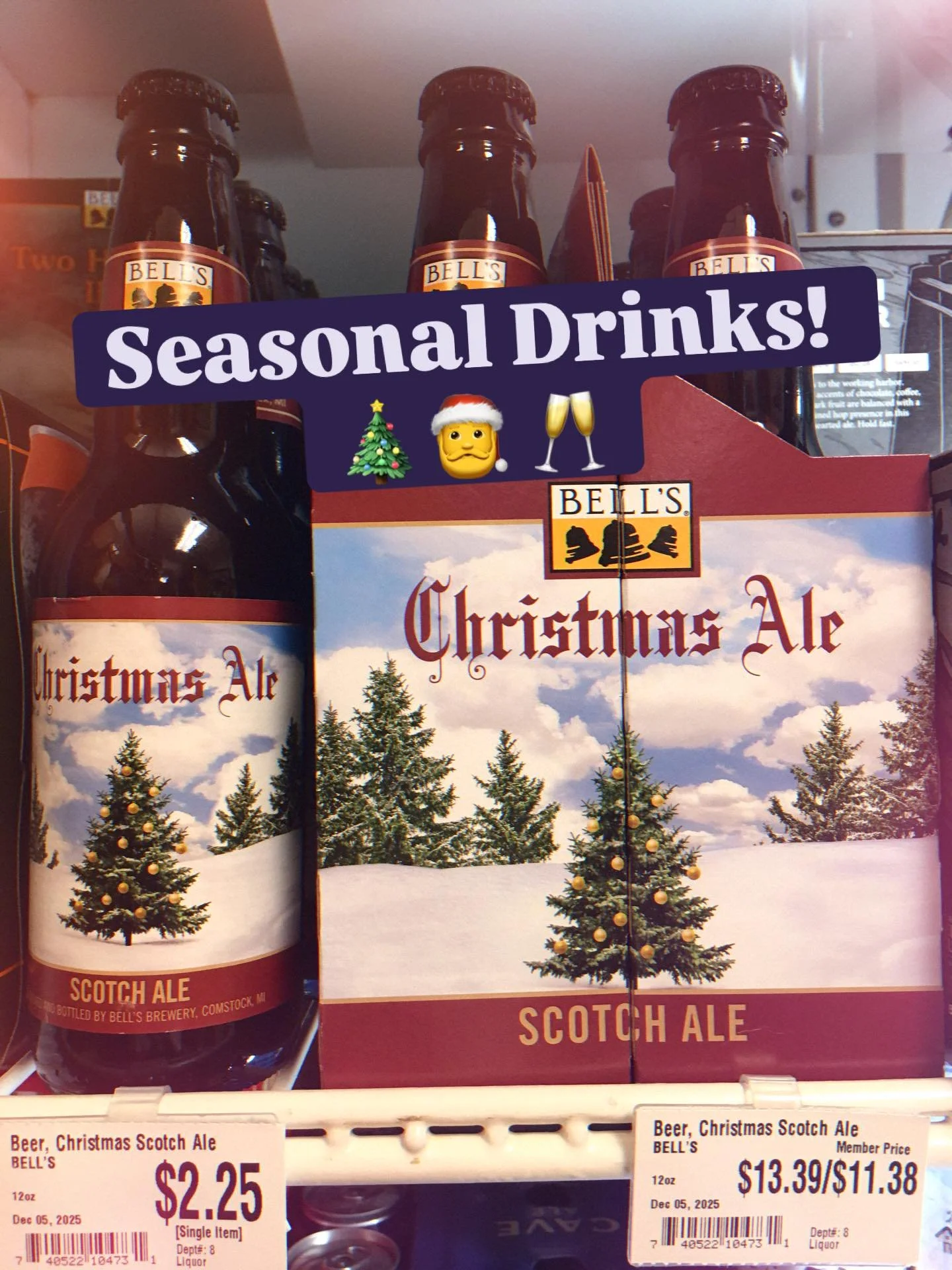 Warm your belly with our updated selection of seasonal beers, or some of the new wines, liquor, non-alcoholic sparkling wine, and drink mixers! 🍺🥃🍷🥂🍹

#spacoop