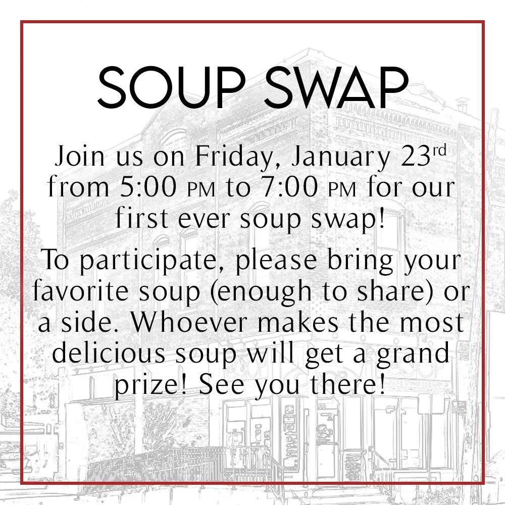 We are sure excited to see what kind of soups are cooking this season! Bring a friend, bring a soup, a dish to share, or just yourself. You are not required to bring anything to attend, however we will be giving a grand prize of a $100.00 Co-op gift 