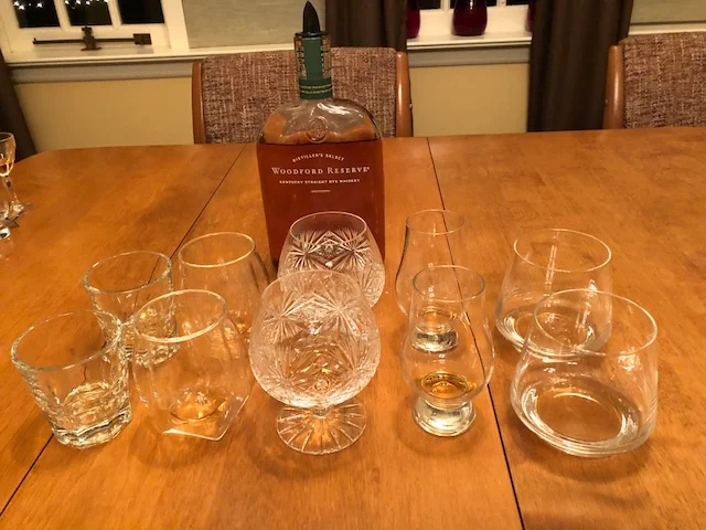 From L to R: Rocks, Norlan, Cut Crystal Snifter, Glencairn, Schott Zwiesel Pure Double Old Fashioned Rocks Glass