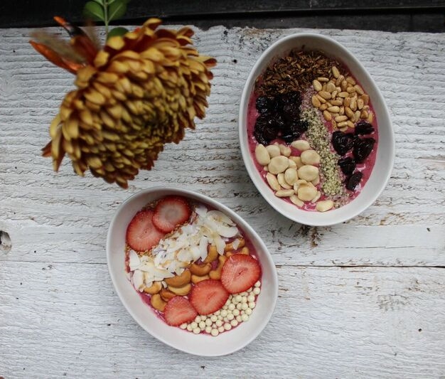 Pictured: farm acai bowls at Chalk Point Kitchen.