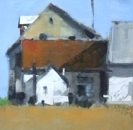 Evers Road, 6 x 6 in, mixed medium/paper