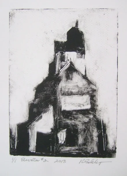 Elevator #2, 7 x 5 in, monotype