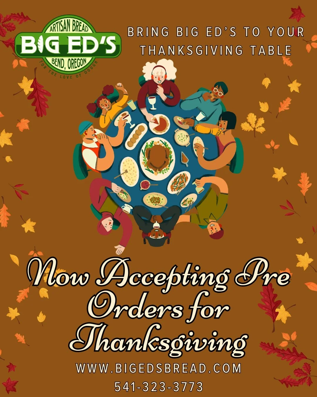 It's time! Time to place your preorders for pies, rolls & more!
π₯§π¦π₯
Check out the 2025 Thanksgiving preorder form on our website www.bigedsbread.com
π₯§π¦π₯
Or give the office a call at 541-323-3773 to place your order today!
π₯§π¦π₯
