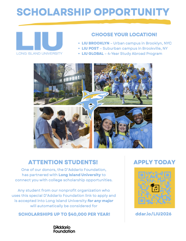 LIU Scholarship Information and QR code