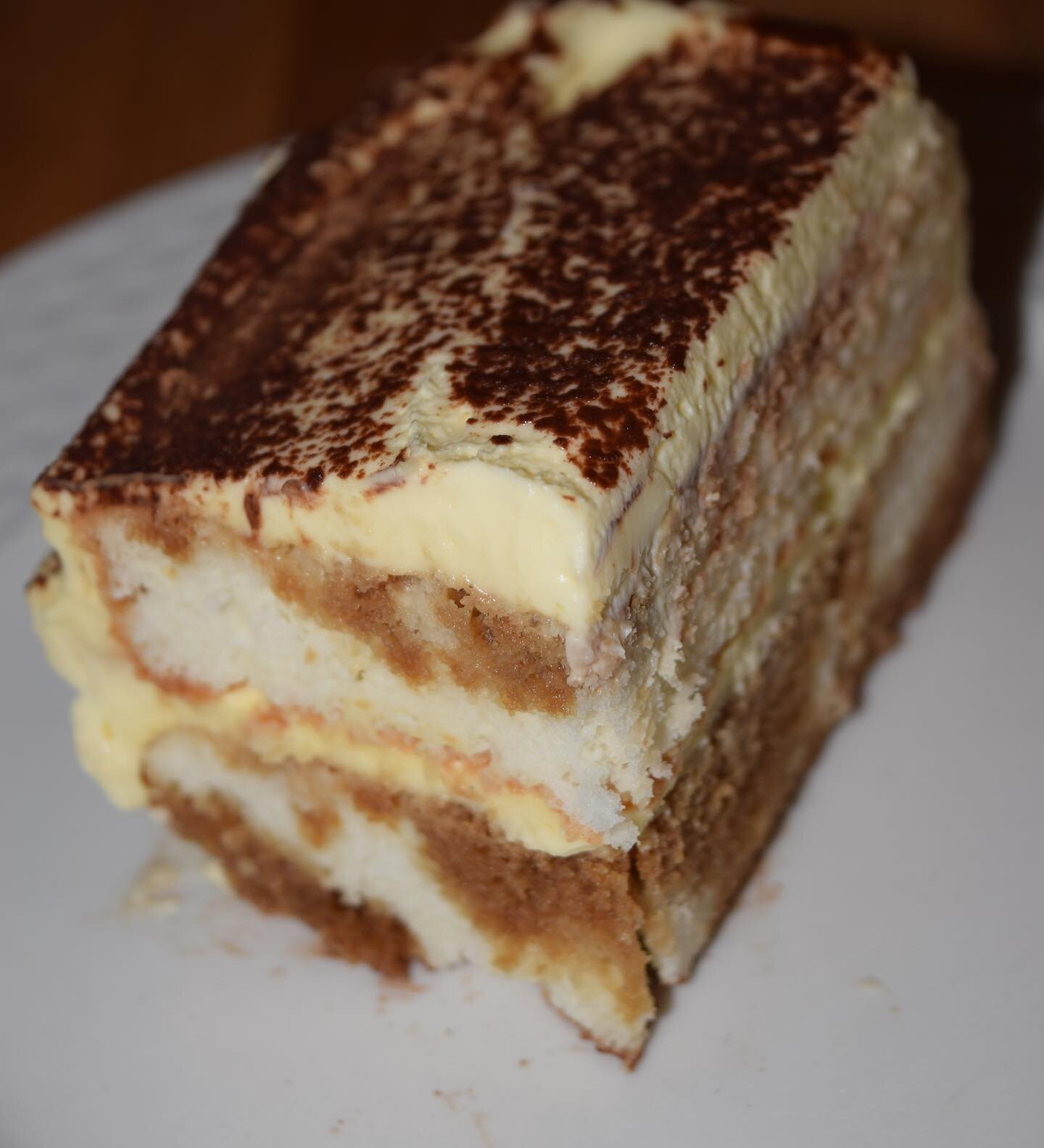 tiramisu ☕️ no ladyfingers needed when you use @alisoneroman&rsquo;s almost angel food cake recipe!