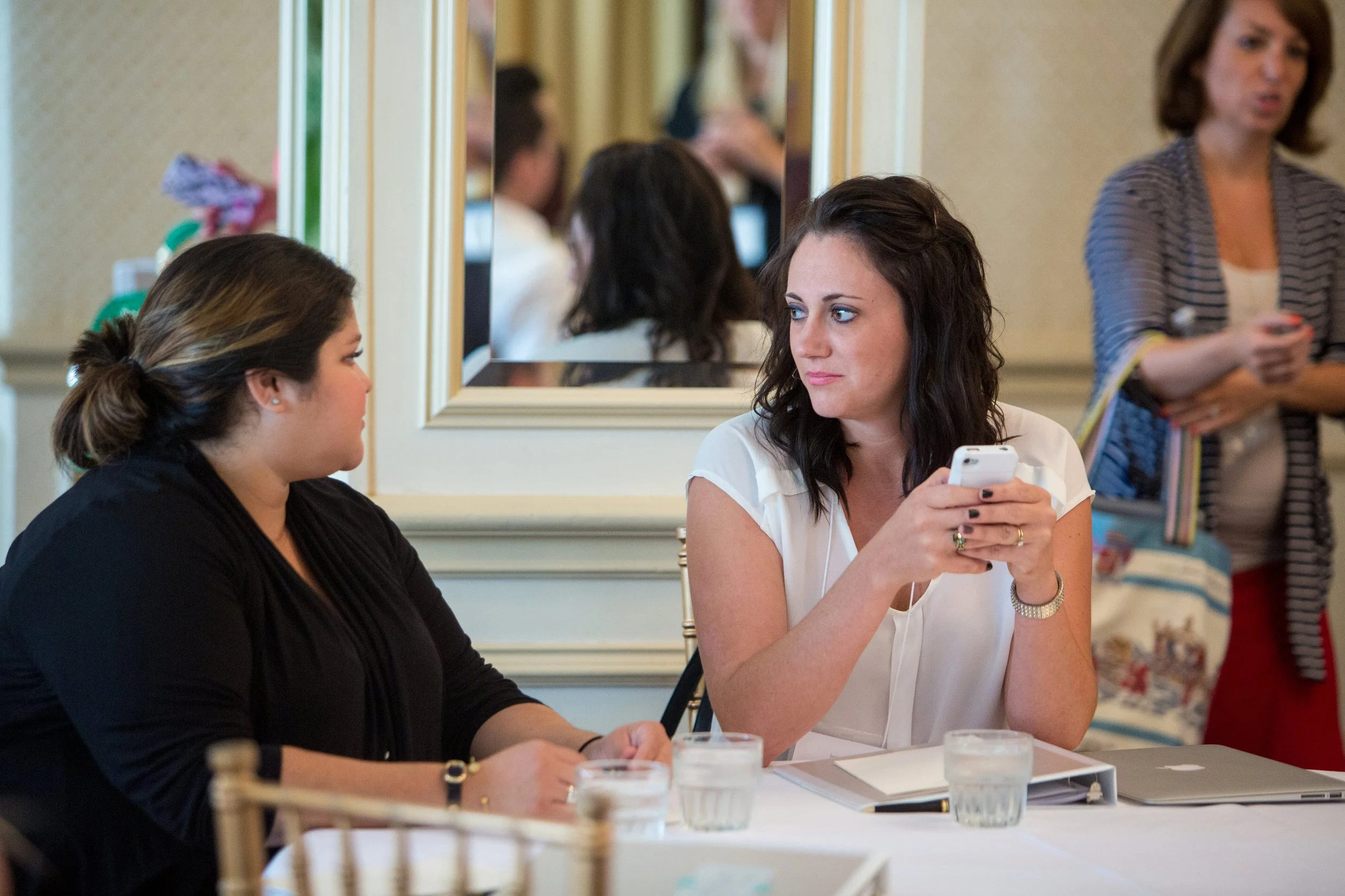 Chatting before class with Jessie from HashTag For You :: Photo taken by Paige from Awake Your Soul Photography