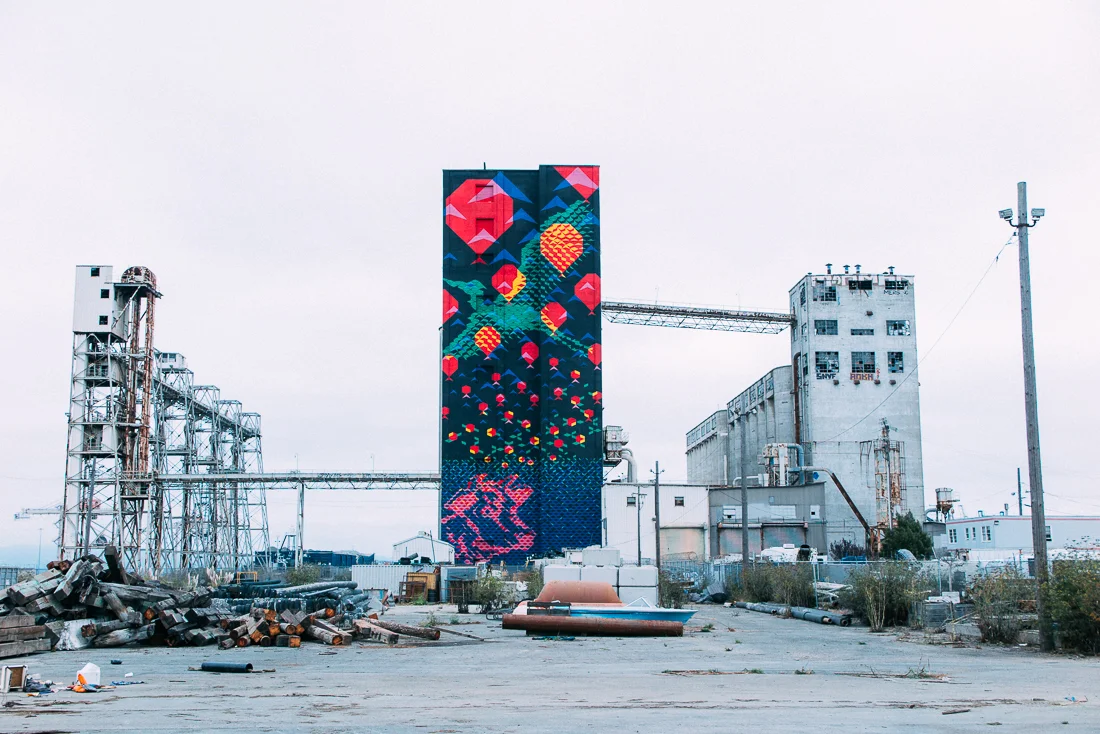 An old factory turned into a canvas. There is some super cool street art here. 