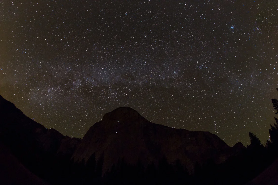 There were a few crazy night climbers on the 3000' face of El Capitan. More insane is our Universe; just looking at the Milky Way galaxy can put things into perspective and check really your ego. 
