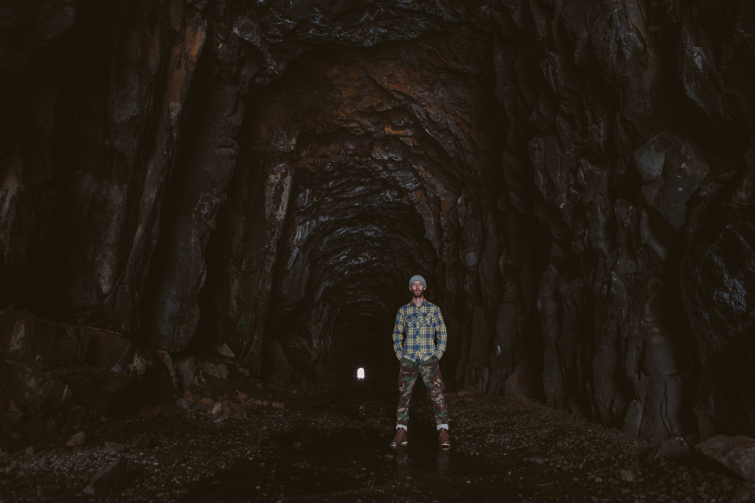 While walking 1/4 mile through this pitch black tunnel, I totally felt the ghosts of the immigrant workers around me. This self-portrait was spooky. 