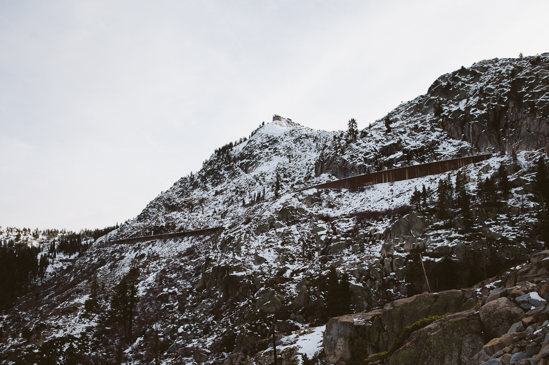 A nice dusting of snow on the train tunnels of Donner Summit.