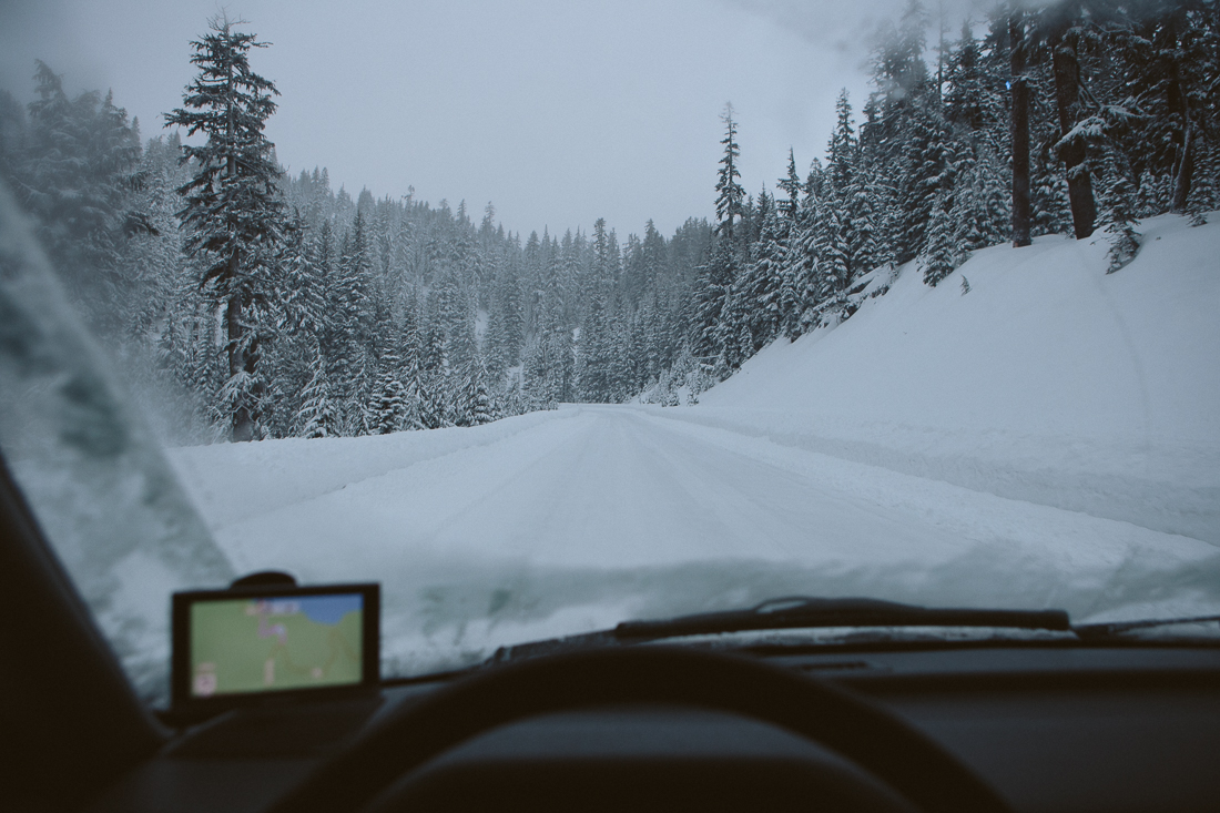 Tina (yes I named my van) in her 1st real snow! We drove up to Crater Lake and she handled great, the front wheel drive on her 5000 pound body stuck to the road. 