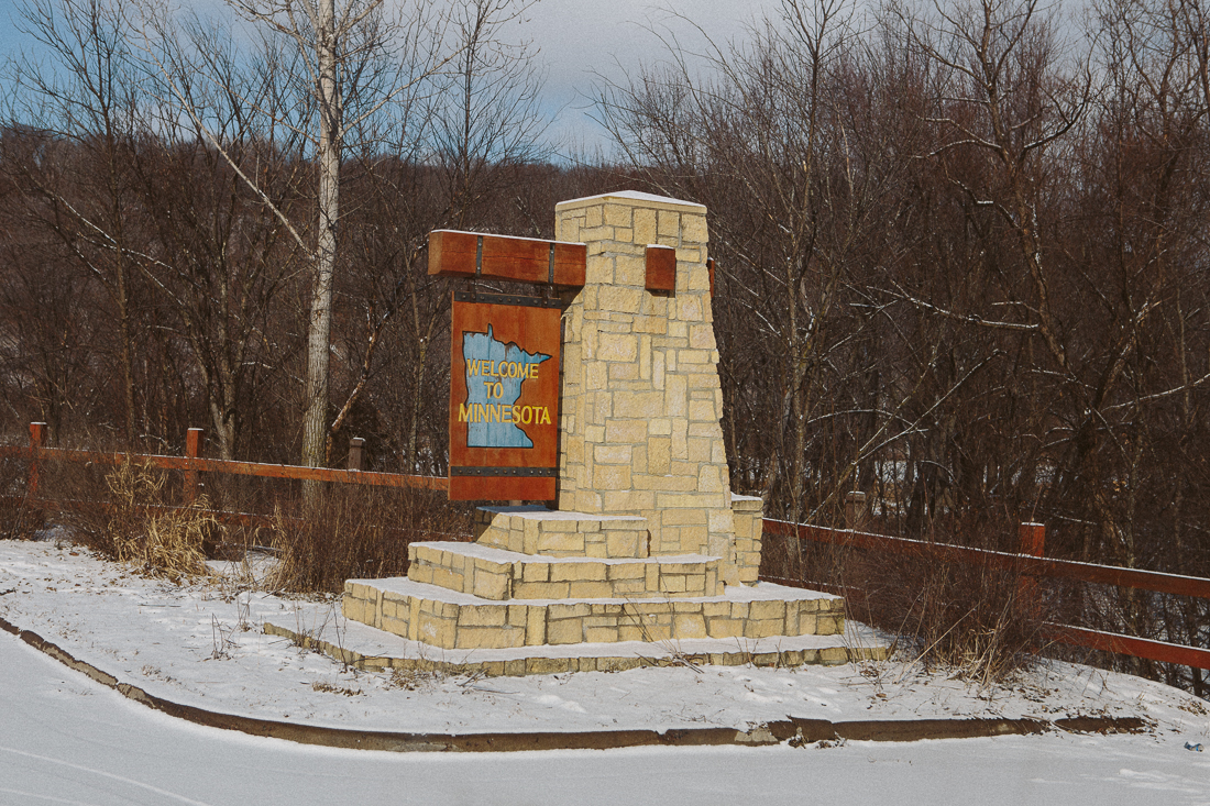 This state sign is out of order since I was driving at night and missed the first Minnesota crossing. My bad, but I still got it later down the road!
