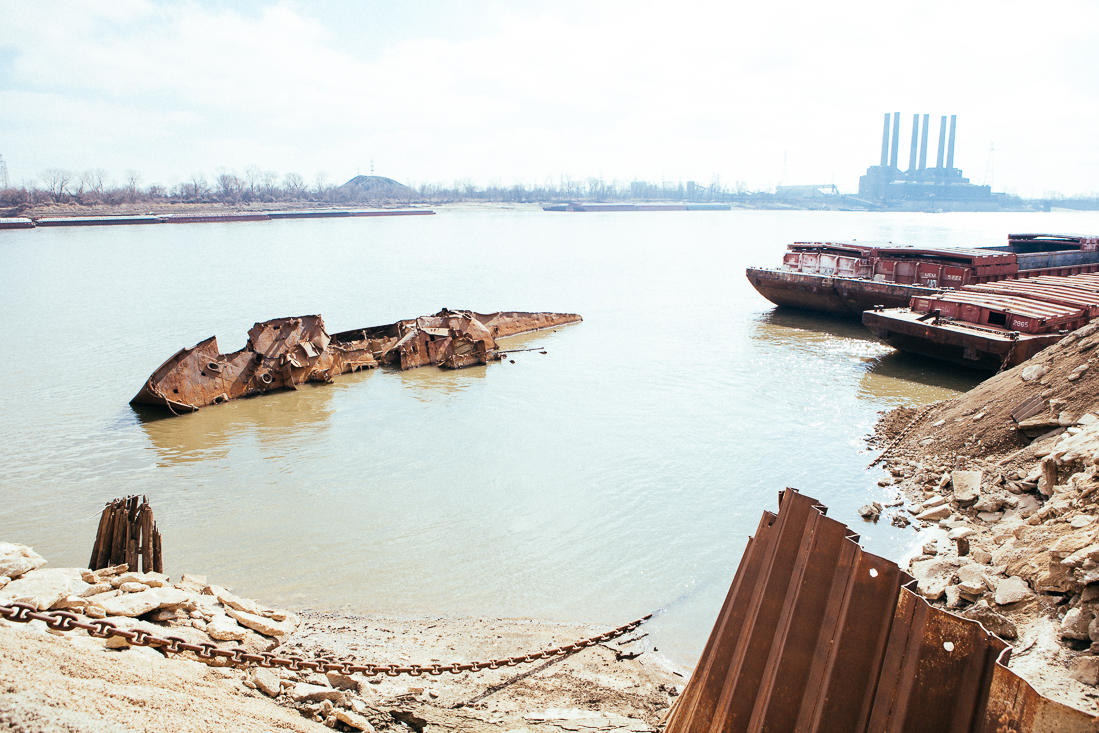 Near the wall I found the abandoned wreckage of the WWII USS Inaugural