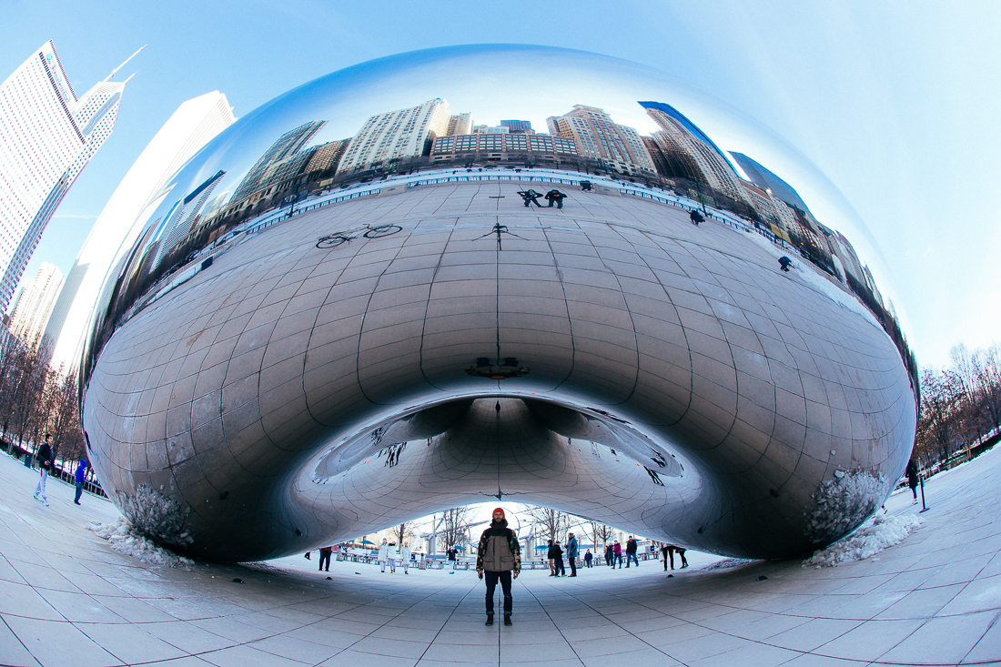 The Bean is a classic "selfie" location in Chicago. There were dozens of people here smiling at their cellphones and others were just staring at the reflection like they were on acid. Anyhow, here's my self-portrait. ...see the tripod & camera in the reflection? That's how I do it.