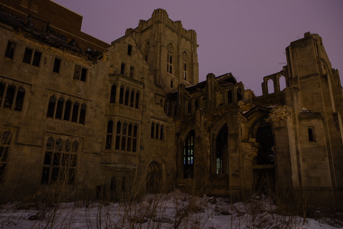 This church is in Gary, in a not so comfortable neighborhood. Since it was getting late I only shot the exterior of this place, way too dicey to jump the fence in the dark. 