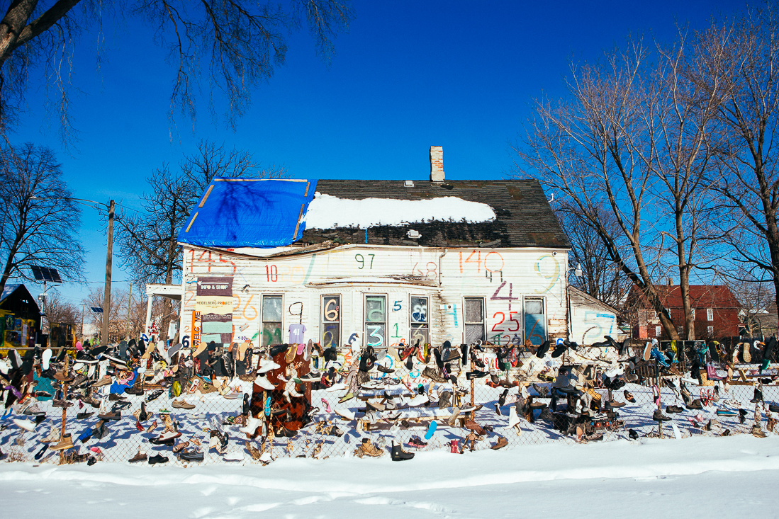 The first spot I checked out in Detroit was the Heidelberg project. For a couple decades a local man has been attempting to transform a run down inner city neighborhood into a more welcoming area.