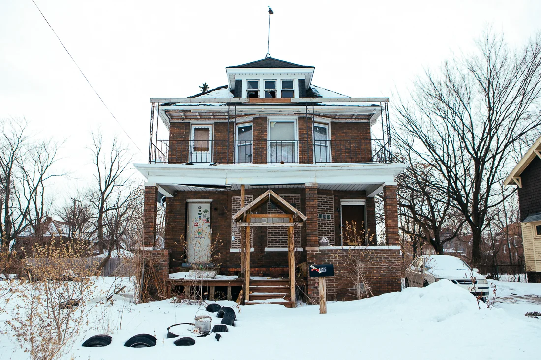 This town is struggling, it's sad to see people having to live in homes like this. 